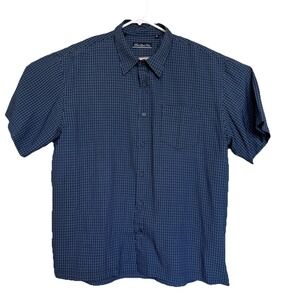 Red Level Nine Mens Shirt Size XL Blue  Stripe ShortSleeve Button Up Pocket‎